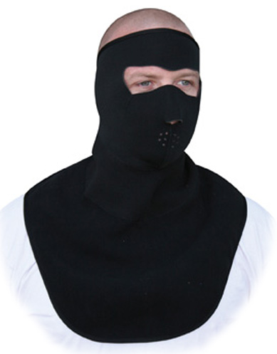 Solid Black with Fleece Neck Shield, Face Mask